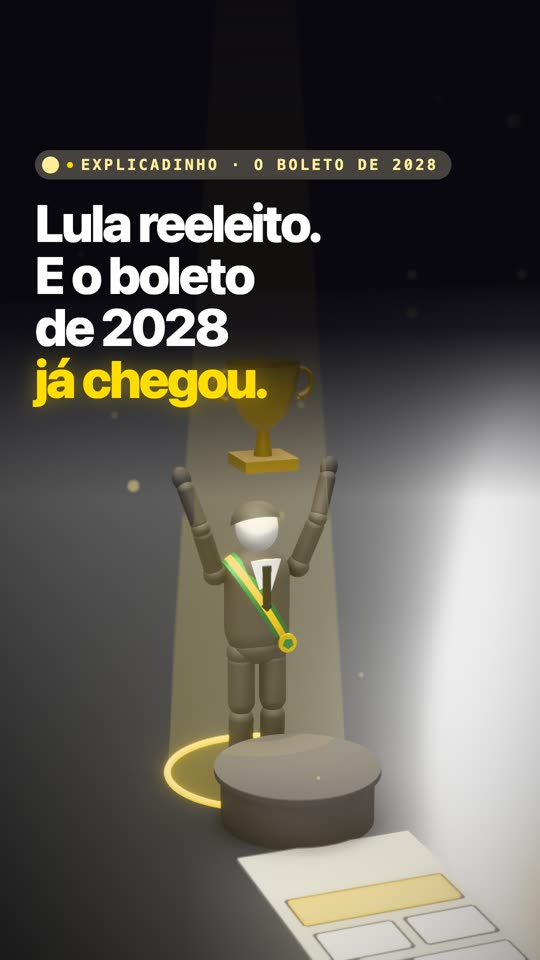 Capa do Explicadinho: Lula reeleito. E o boleto de 2028 já chegou.